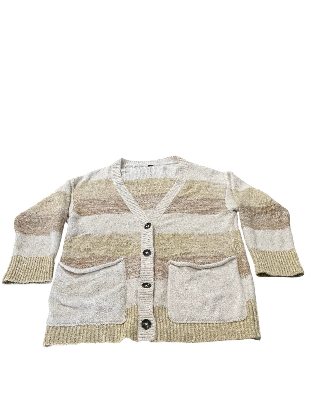 Free People Southport Beach Cardigan Chunky Knit Button Front Grains Combo Small - Picture 7 of 13